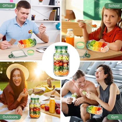 Salad Pod Mason Jar Style Container with Side-Opening